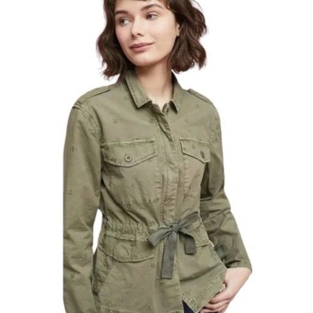 Sanctuary by Anthropologie Green Eyelet Every Which Way Utility Jacket